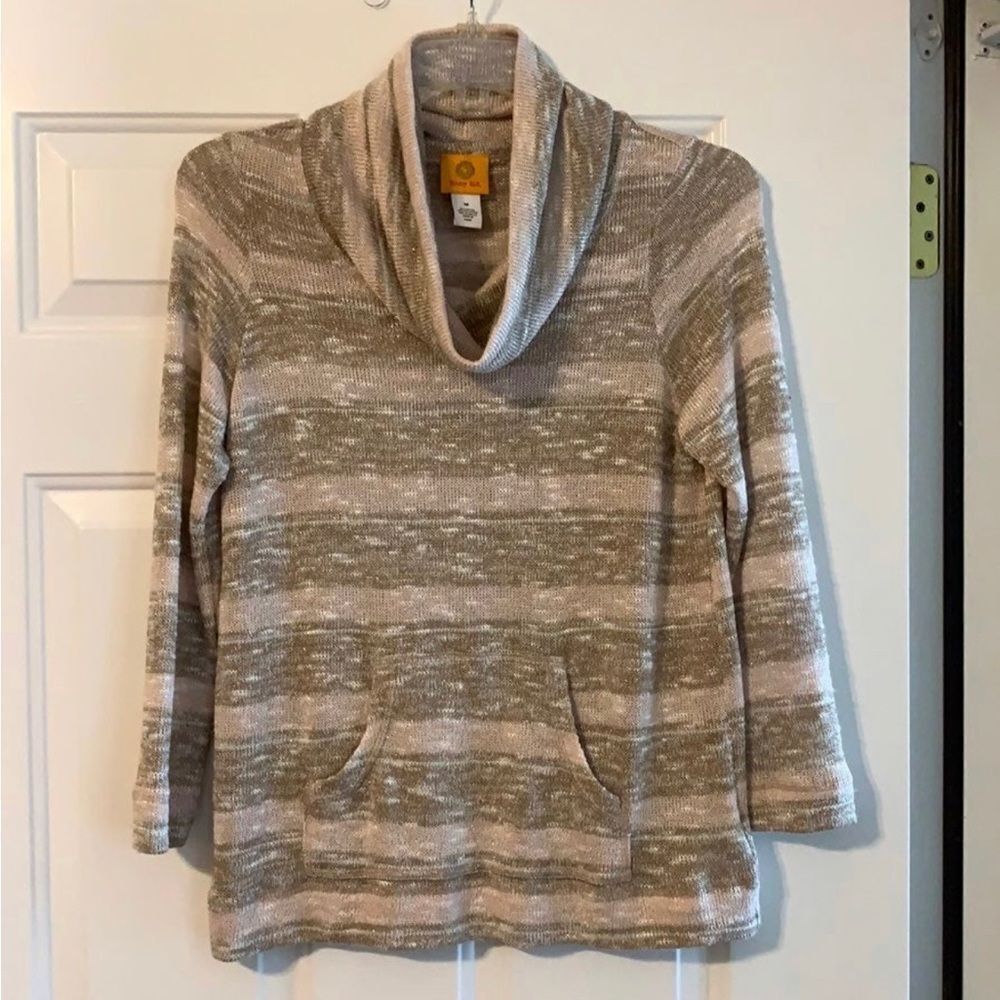 Ruby Rd Size Medium Tan And Blush Cowl Neck Sweat… - image 1